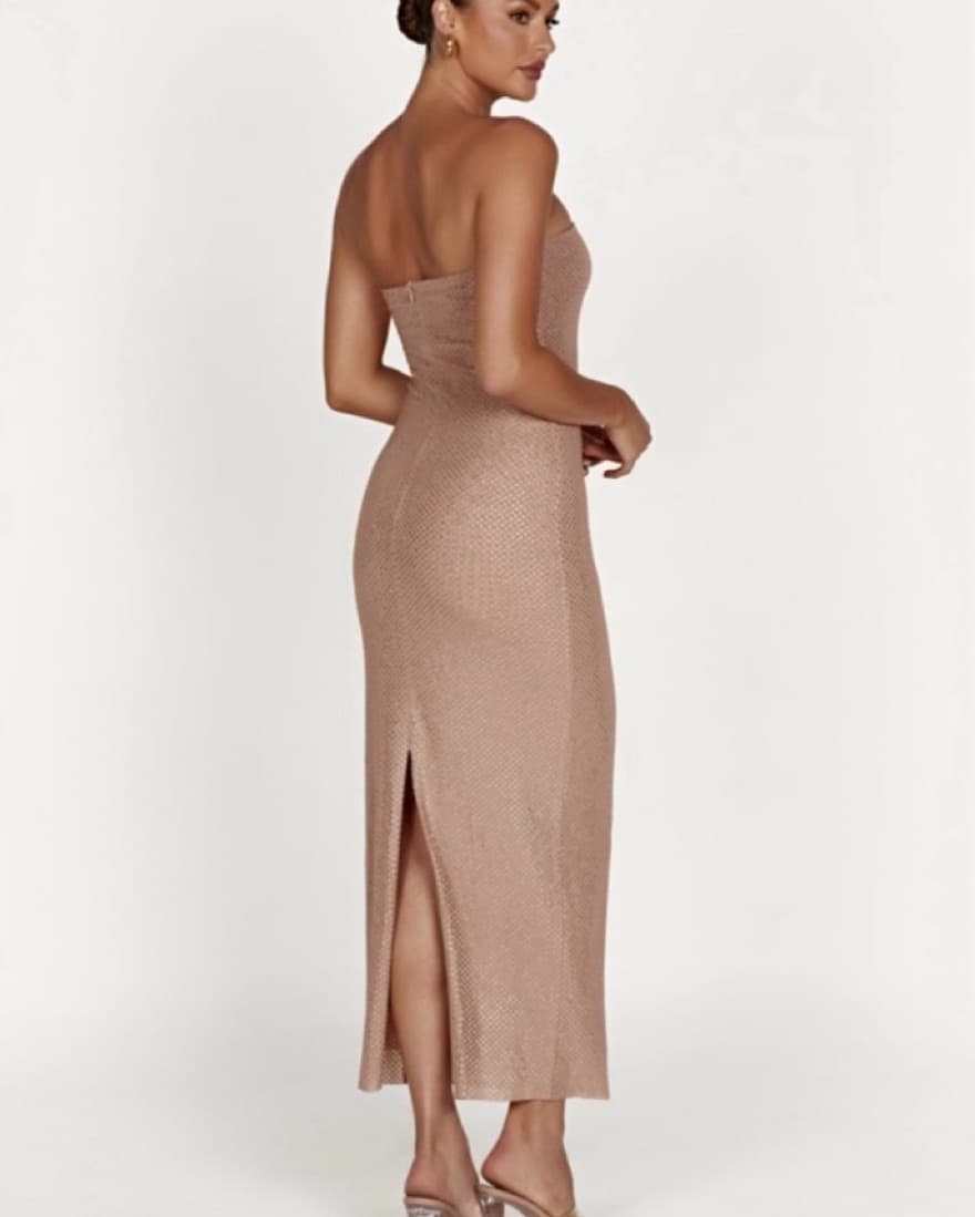 Waverly Strapless Diamante Midi Dress - Image 3