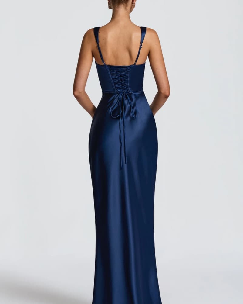 Babyboo Navy Corset Evening Dress  - Image 4