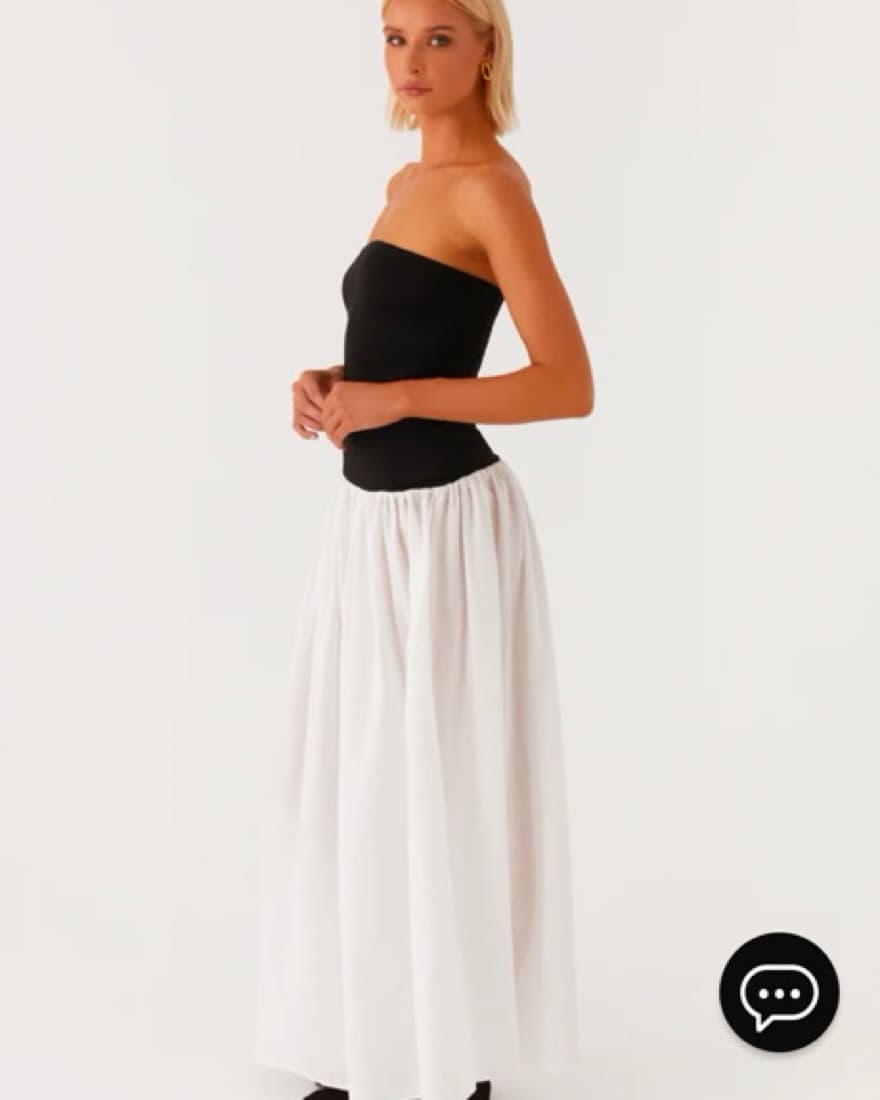 Black & White Drop Waist Maxi Dress - Image 6