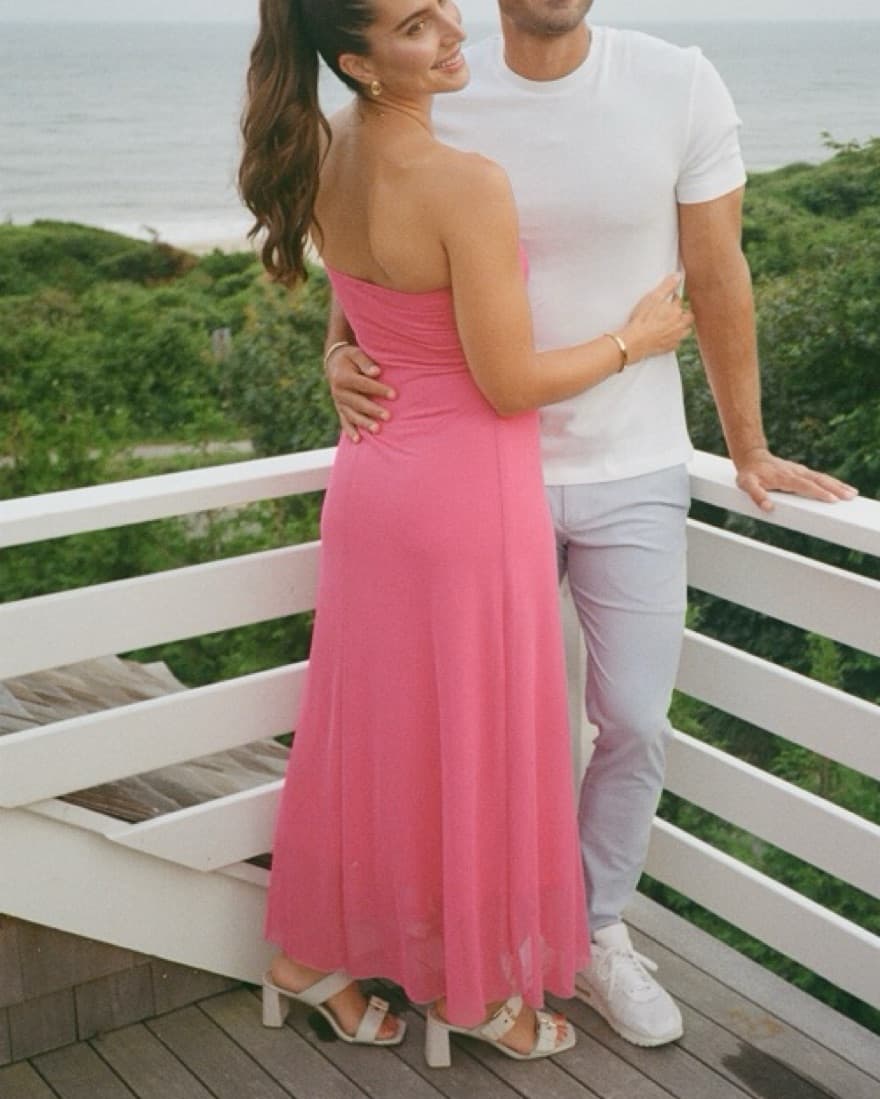 Pink Strapless Dress  - Image 1