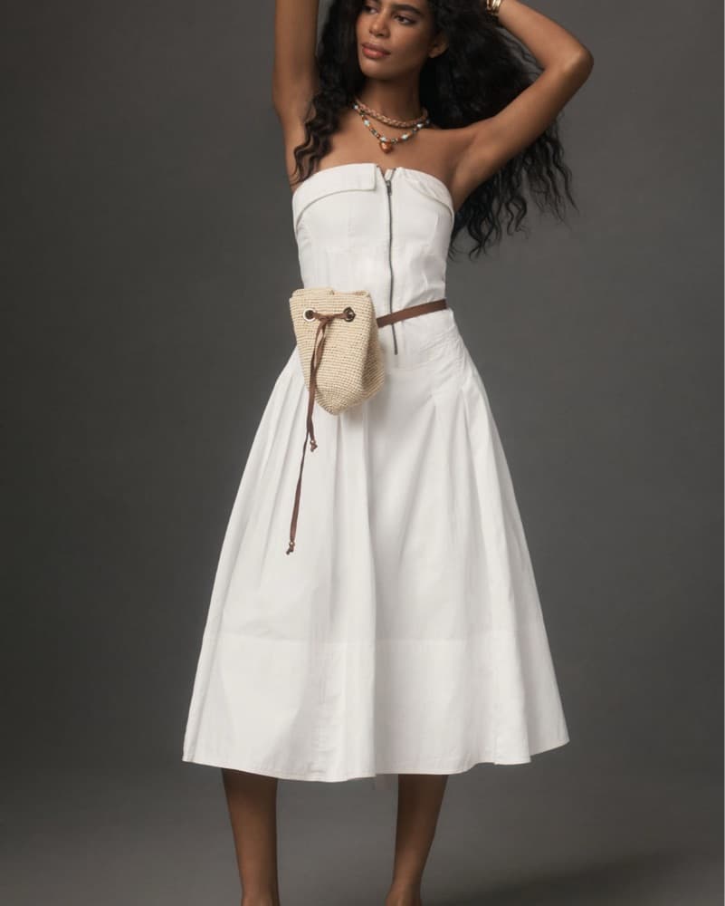 Strapless Twofer Midi Dress - Image 1
