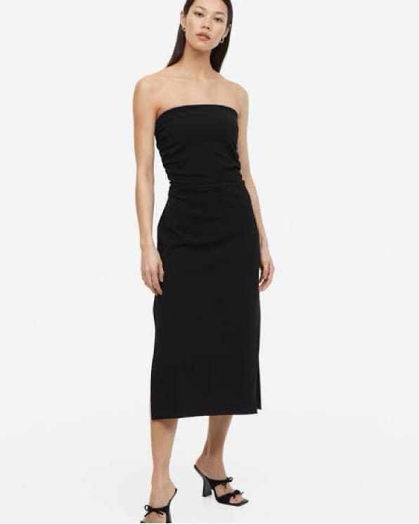 Black Tube Midi Dress - Image 1