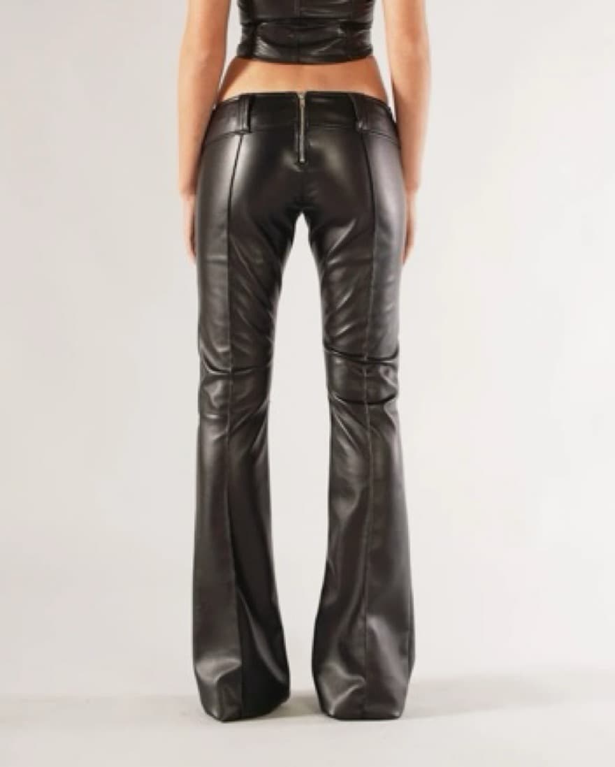 Low rise leather pants - Image 2