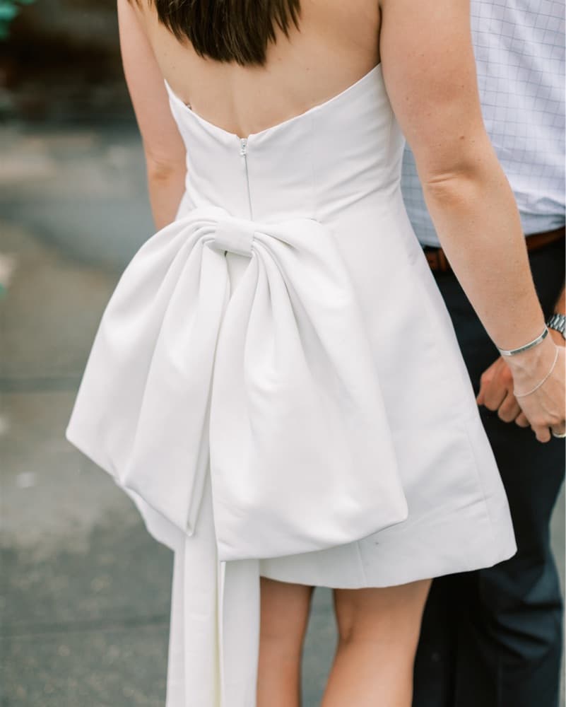 White Bow Dress- Engagement- Wedding - Image 2
