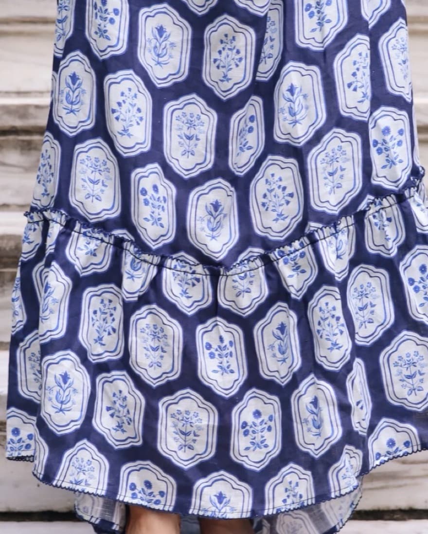 Agua Bendita Blue Patterned dress - Image 3