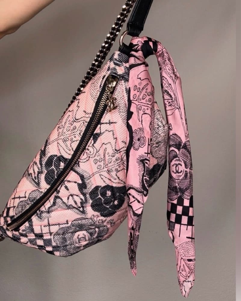 Pink/black CHANEL Crossbody Fanny Pack  - Image 1