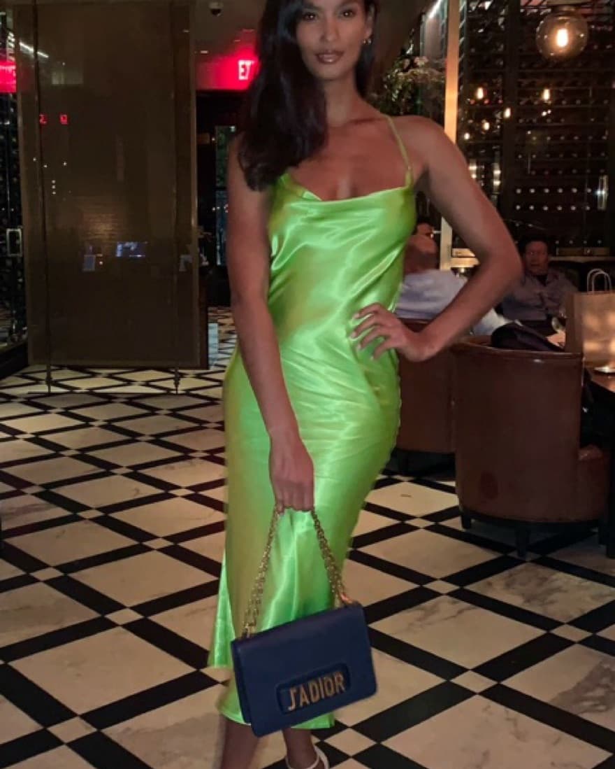 Vibrant Lime Green Slip Dress - Image 1