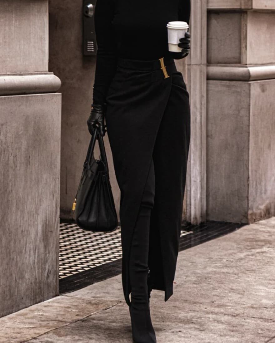 Black Slit Skirt - Image 3