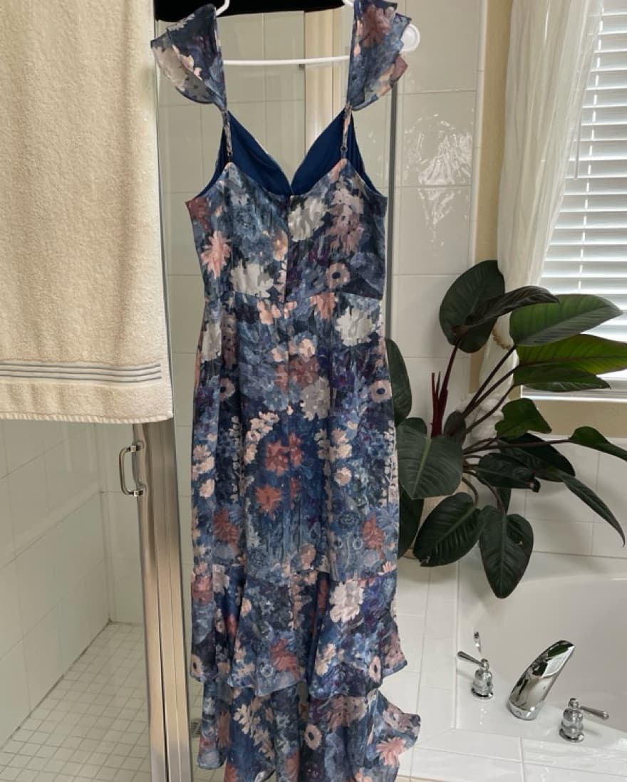 Blue & Pink Midi Dress - Image 2