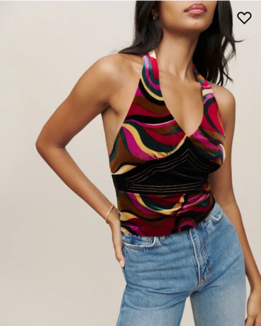 Vibrant Vintage Halter Top - Image 1