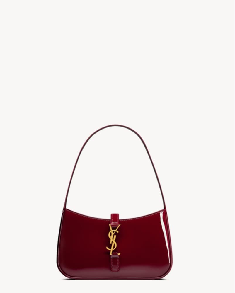 YSL Burgundy Patent Leather Handbag - Image 2