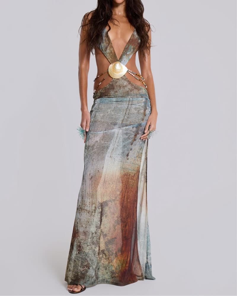 Shimmering Goddess Maxi Dress - Image 3