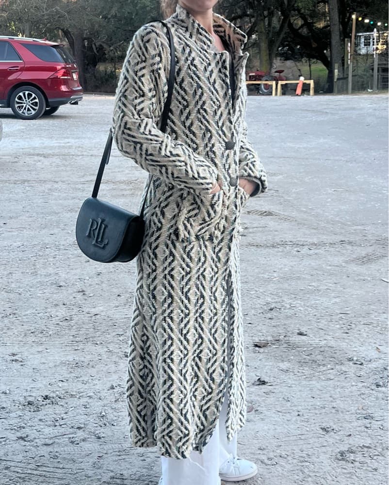 Z & L Cozy Printed Midi Coat - Image 1