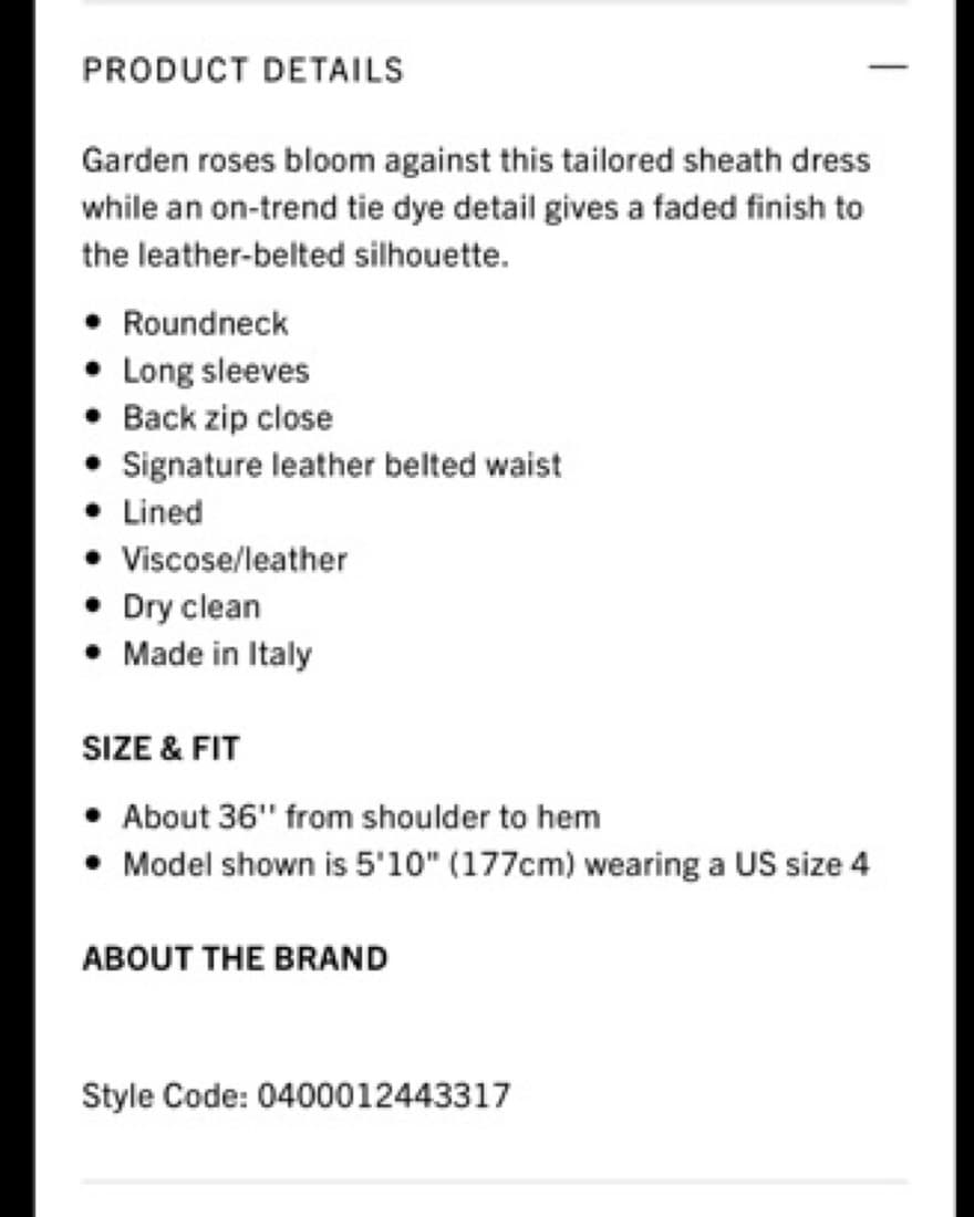 Versace Rose Long Sleeve Dress With Belt - Image 6