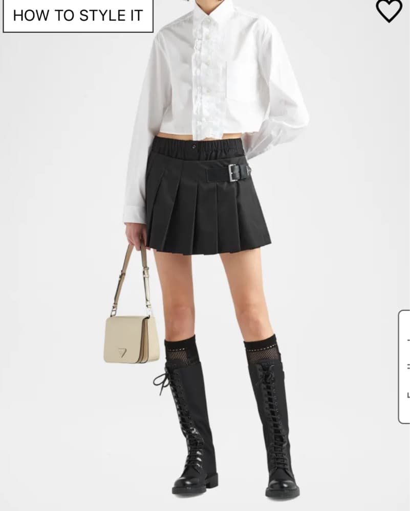 Prada Pleated Nylon Skirt - Image 2
