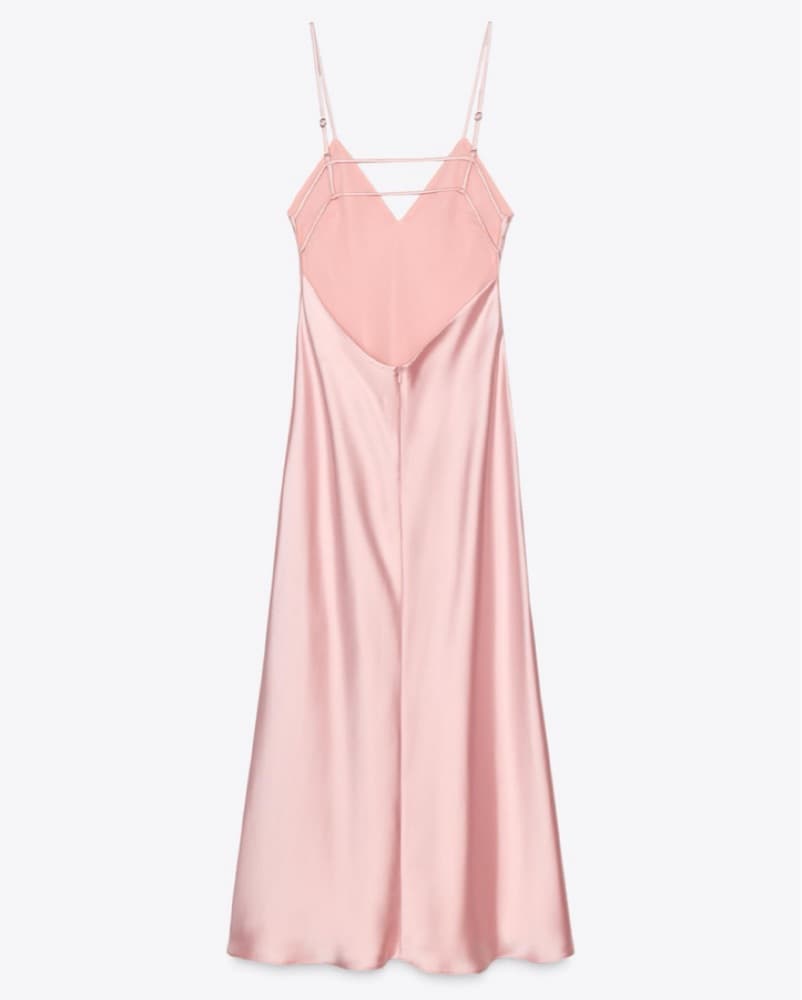 Elegant Pink Satin Maxi Dress - Image 3