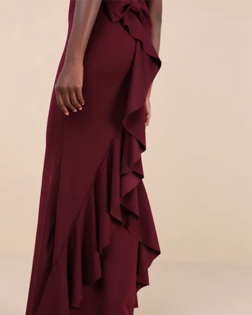 Lulus Backless Bow Ruffled Maxi Dress - Image 3