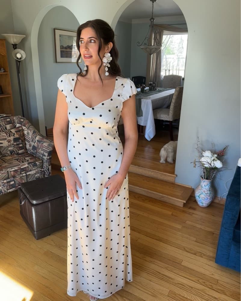 Revolve White Polka Dot Maxi Dress - Image 2