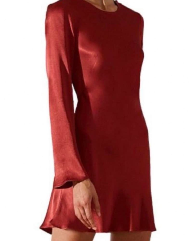 Shona Joy Long Sleeve Red Dress - Image 1