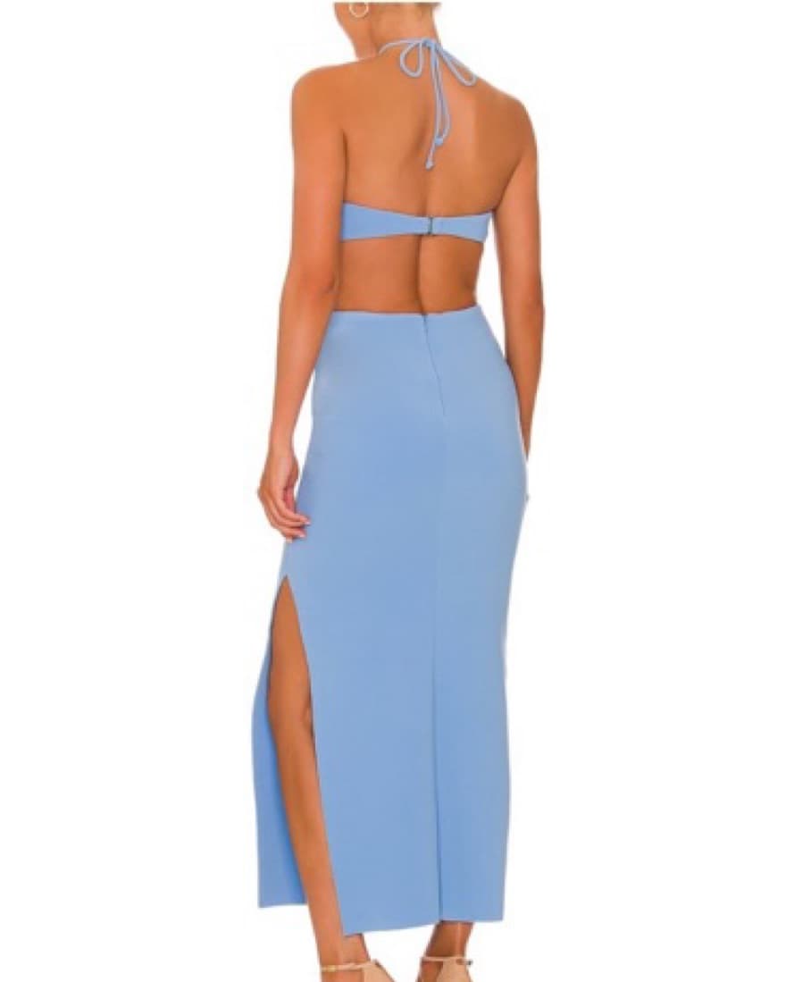 Bec & Bridge Iris Halter Midi Dress Blue - Image 2