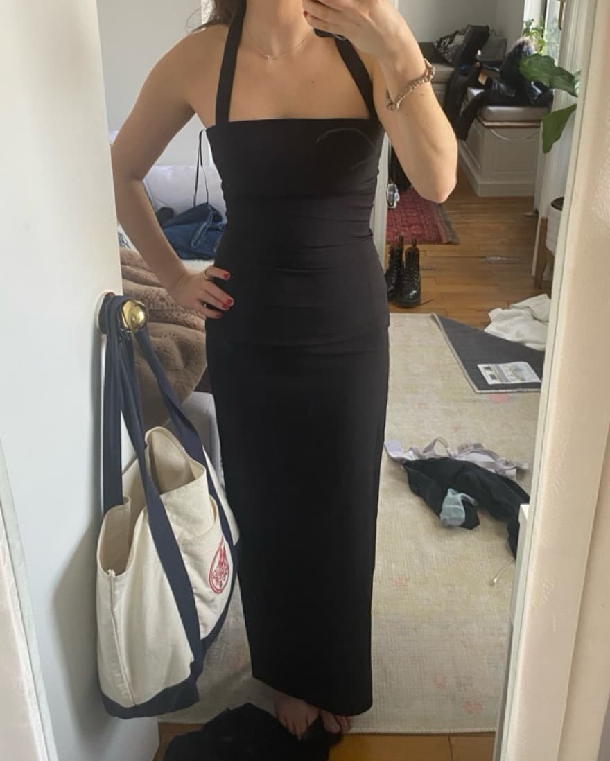 Black Halter Lioness Dress - Image 3