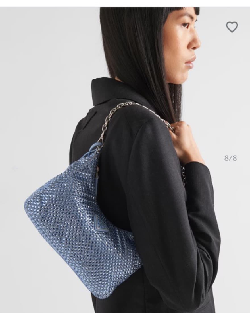 Prada Satin Blue Bag With Crystals - Image 5