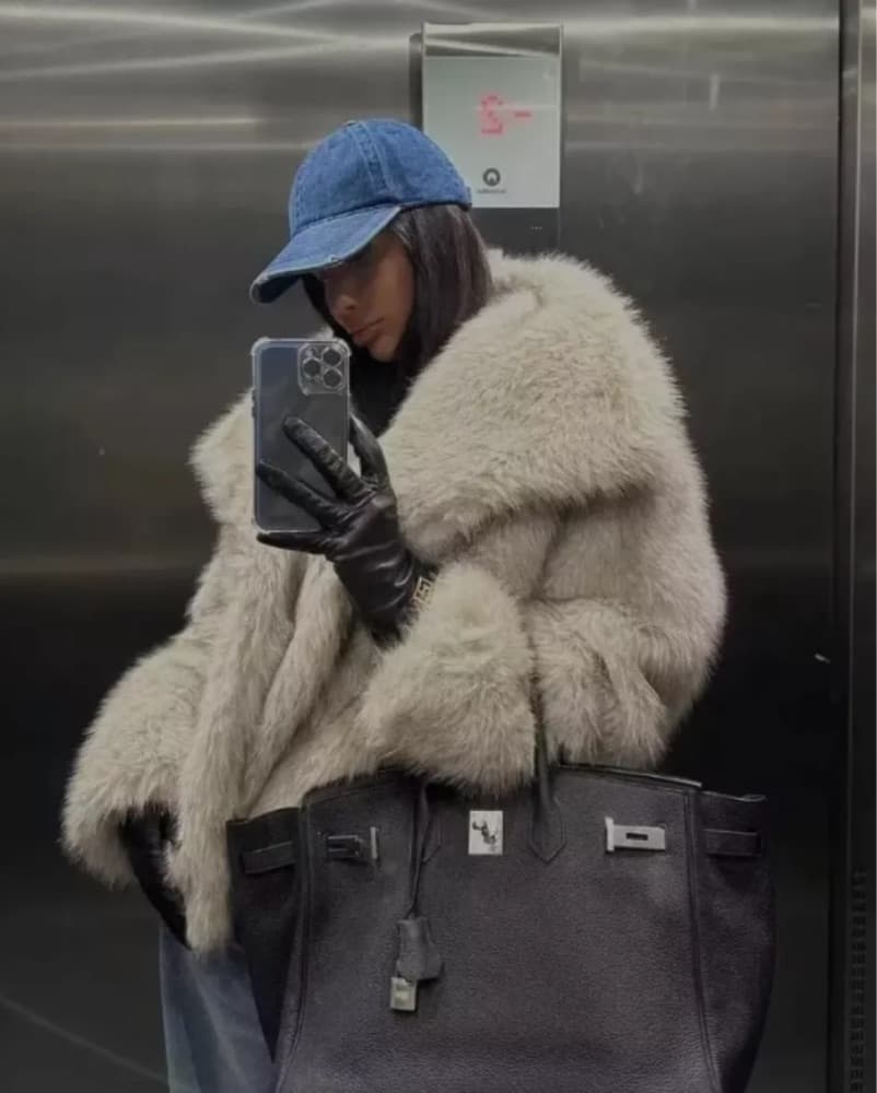 Zara Fur Coat - Image 1