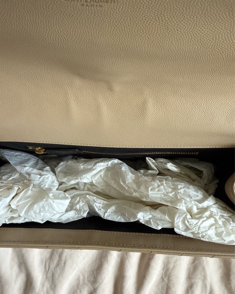 YSL Envelope Medium Bag Beige - Image 3