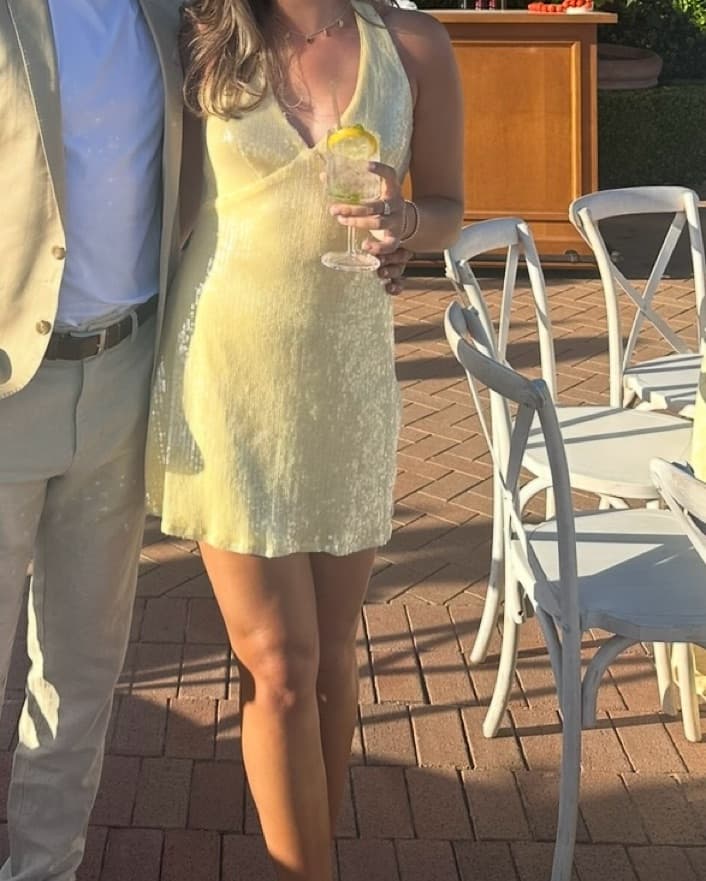 Yellow sequin Mini Dress  - Image 4