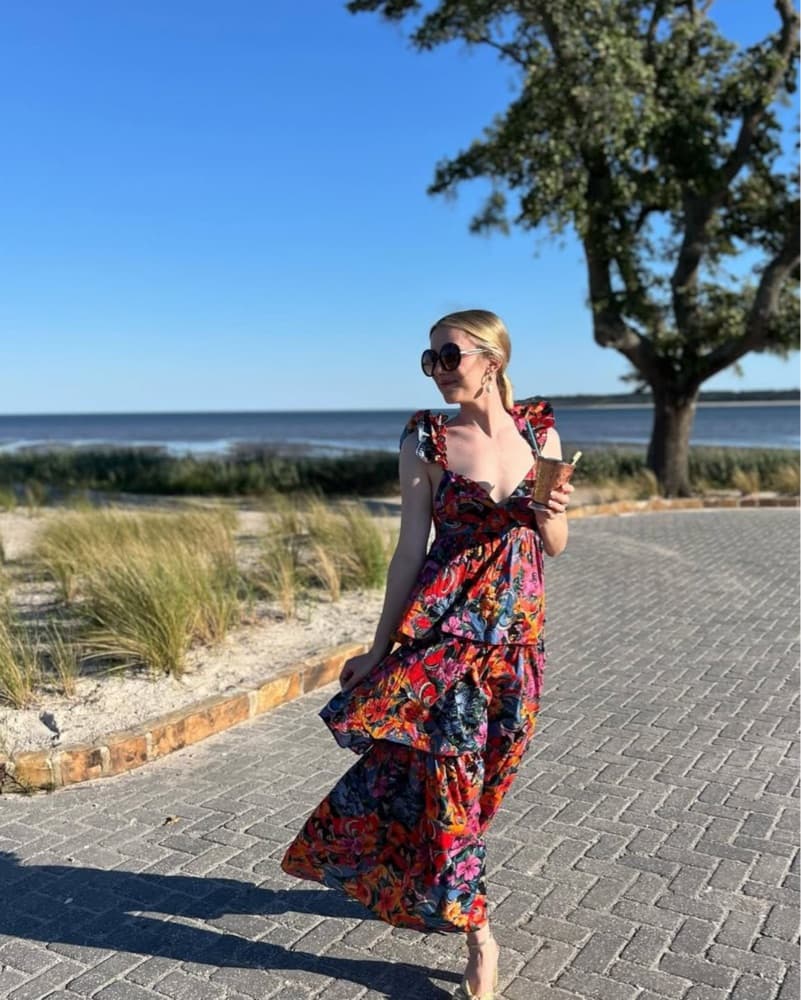 Tropical Print Dress - Image 1