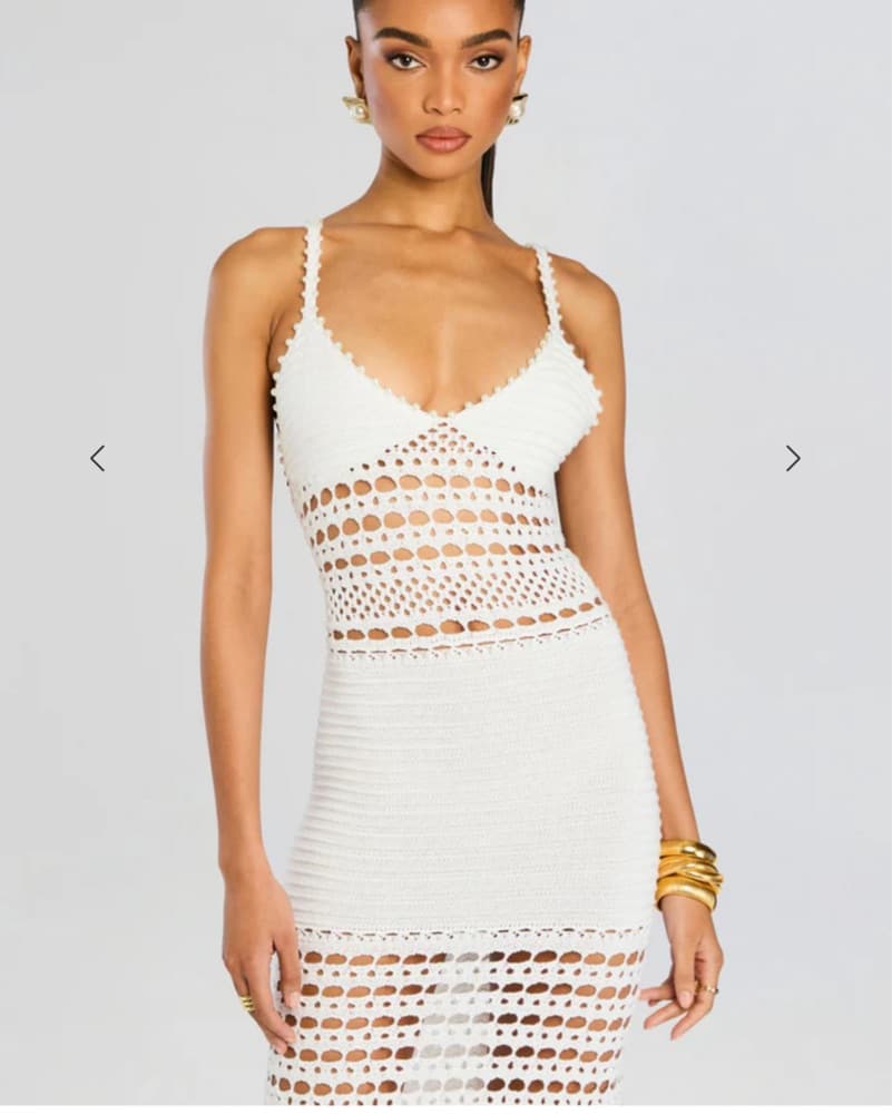 White Beachy retrofete Dress - Image 3