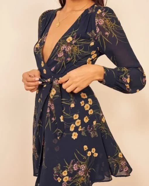 Reformation Elegant Floral Wrap Dress - Image 1