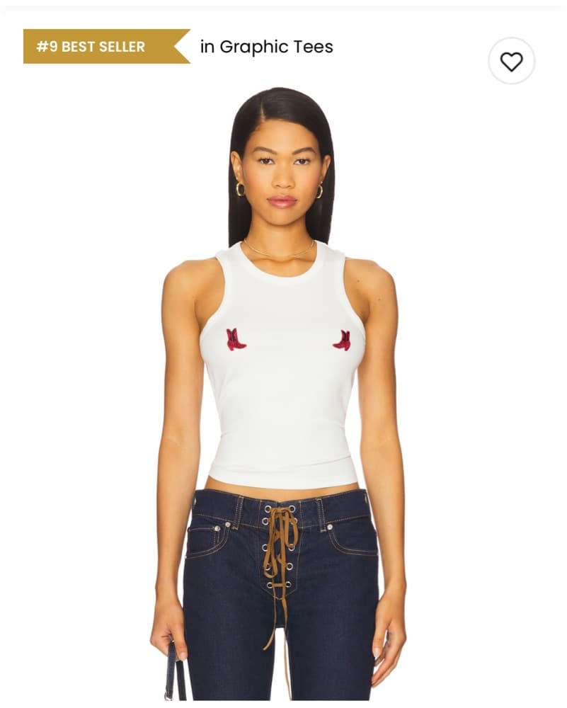 Cowboy Boots Tank Top In White - Image 1