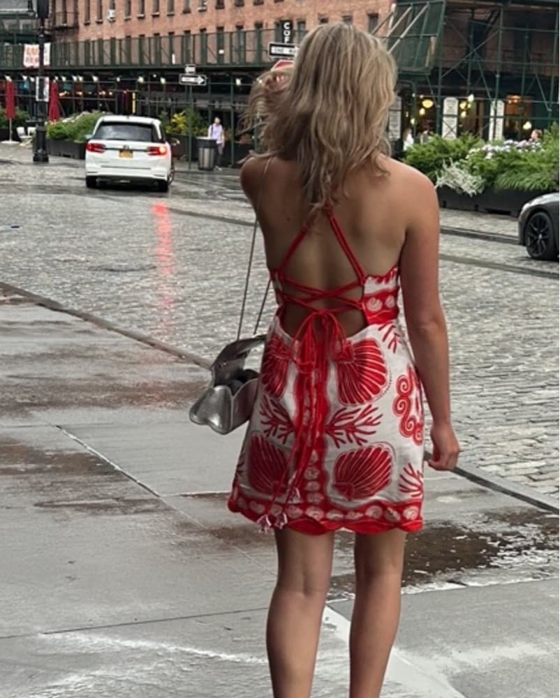 FARM RIO Red Mini Dress - Image 3