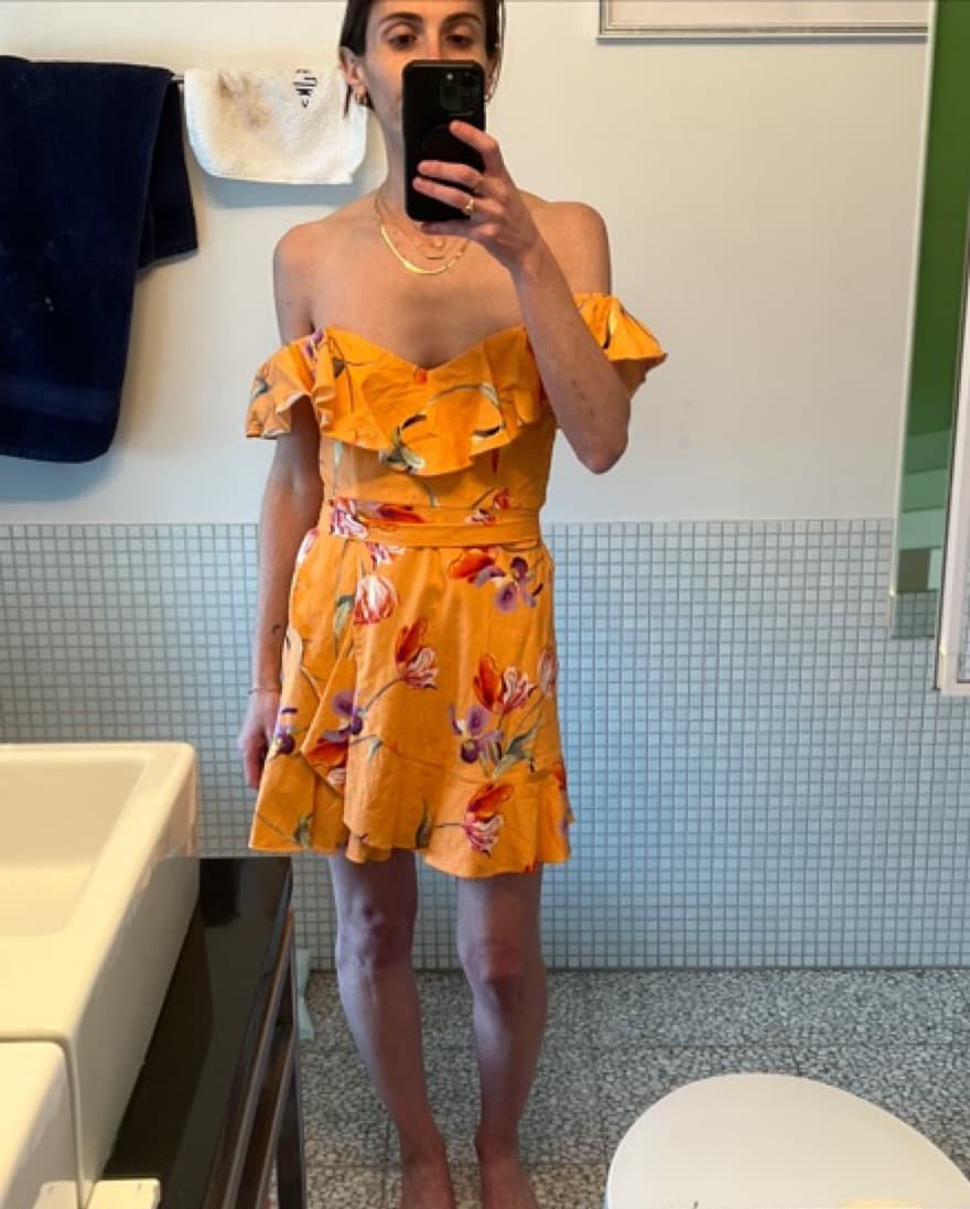 Tropical Orange Off Shoulders Mini - Image 2
