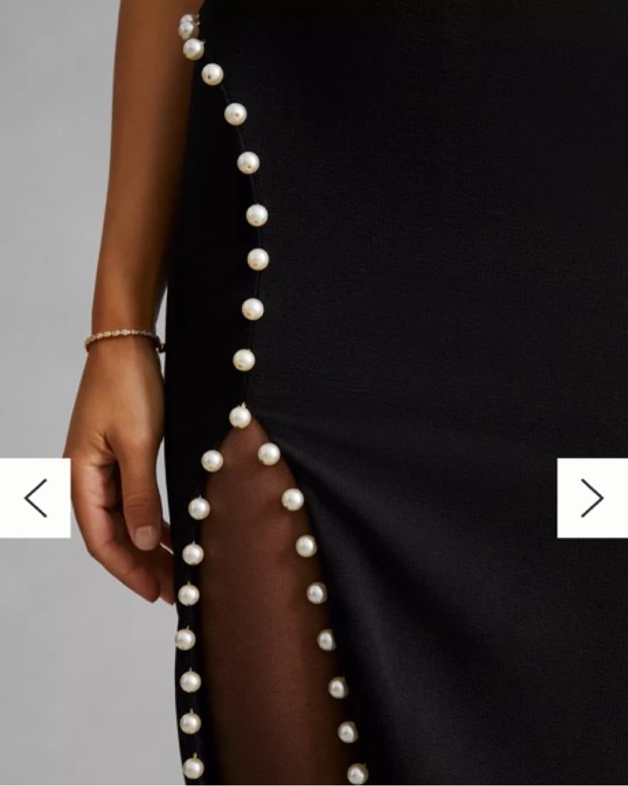 Helsi Pearl-Trimmed Slit Dress - Image 3