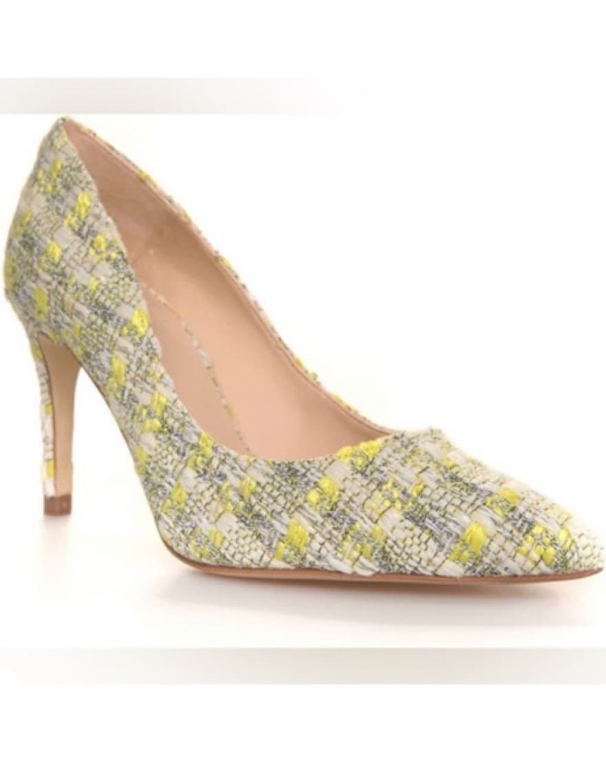 Lagence Green And Yellow Tweed Heels - Image 1