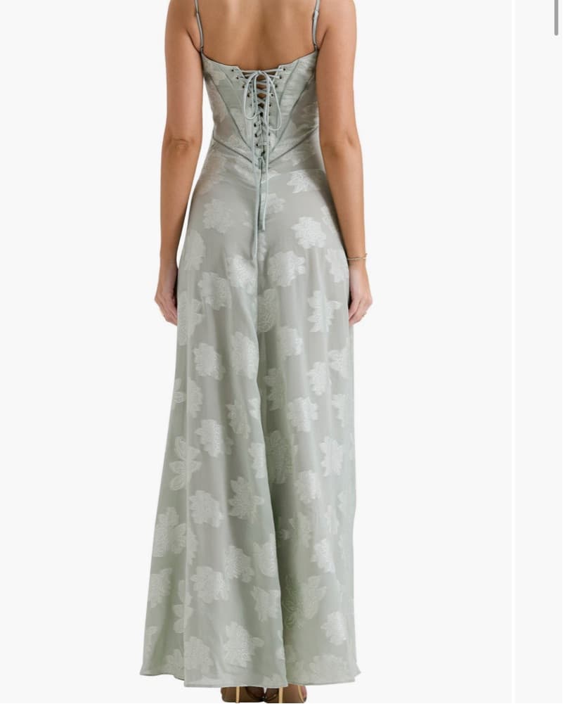 Ethereal Sage Floral Maxi Dress - Image 4