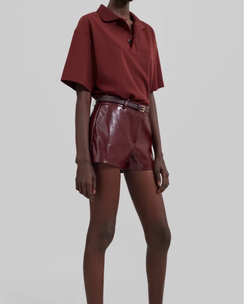 The Frankie Shop Faux Leather Mini Short - Image 3