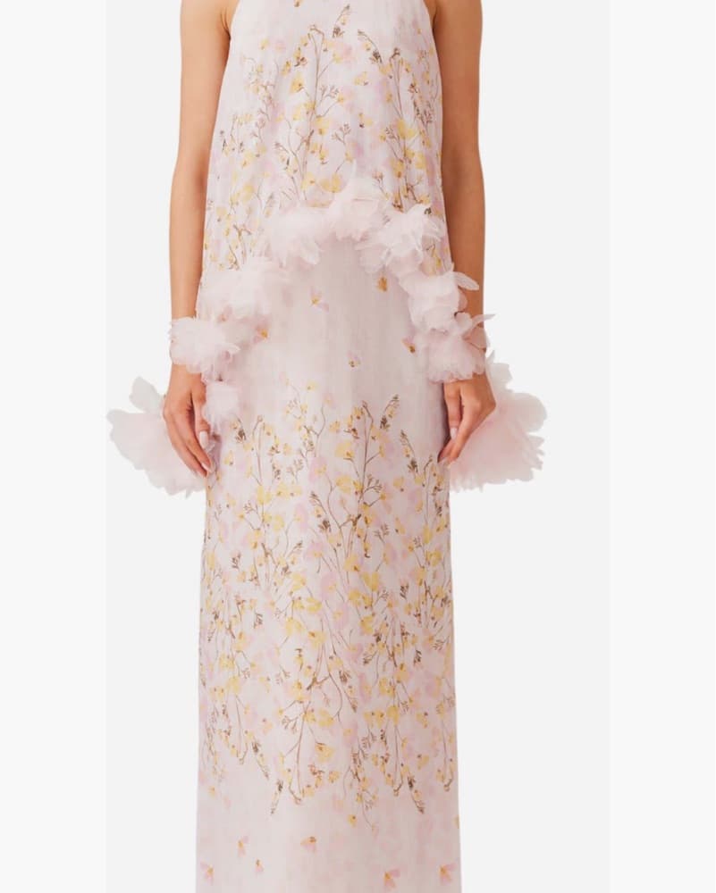 Elliat Pink Floral Ruffle Dress  - Image 1