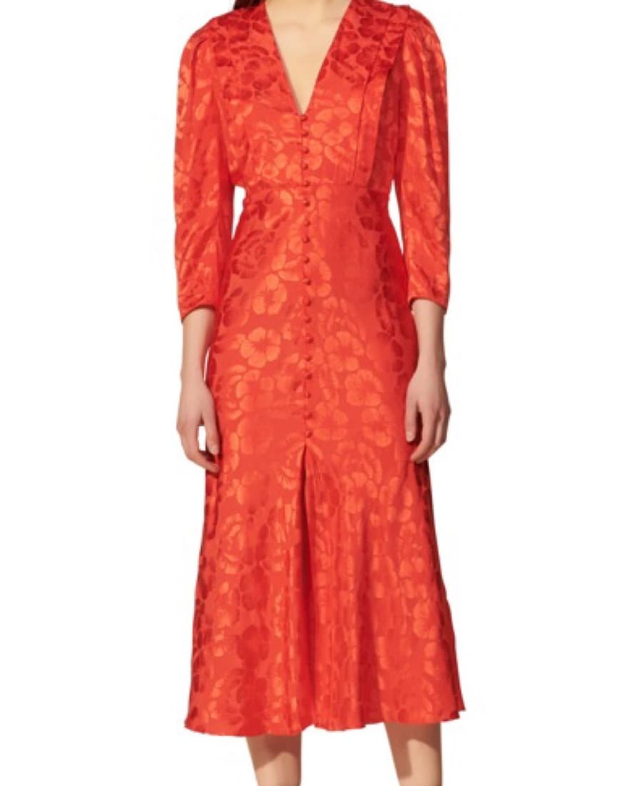 Sandro Floral Jacquard Silk Dress - Image 2