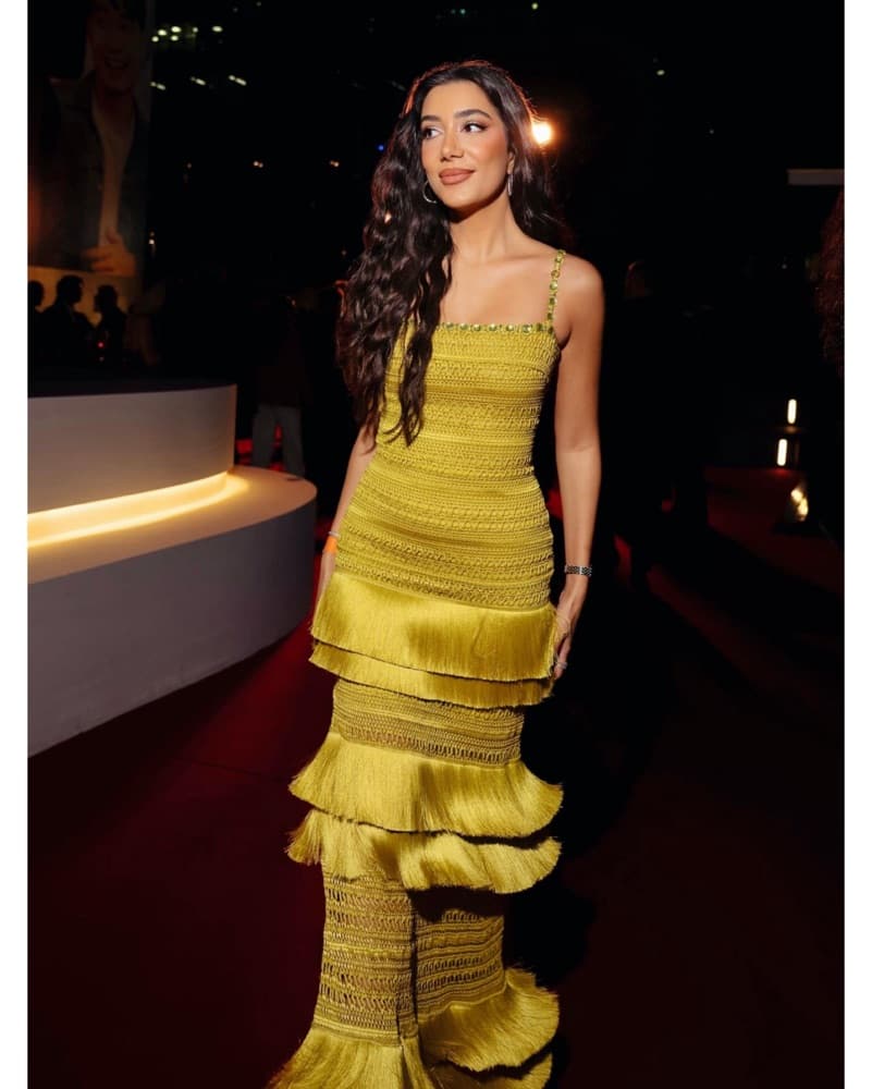 Patbo Woven Fringe Maxi Dress | Yellow Bridesmaid Dress, Unique Wedding Guest Dress - Image 1