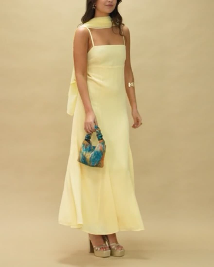 The Are Yellow Scarf Dress  - Image 3
