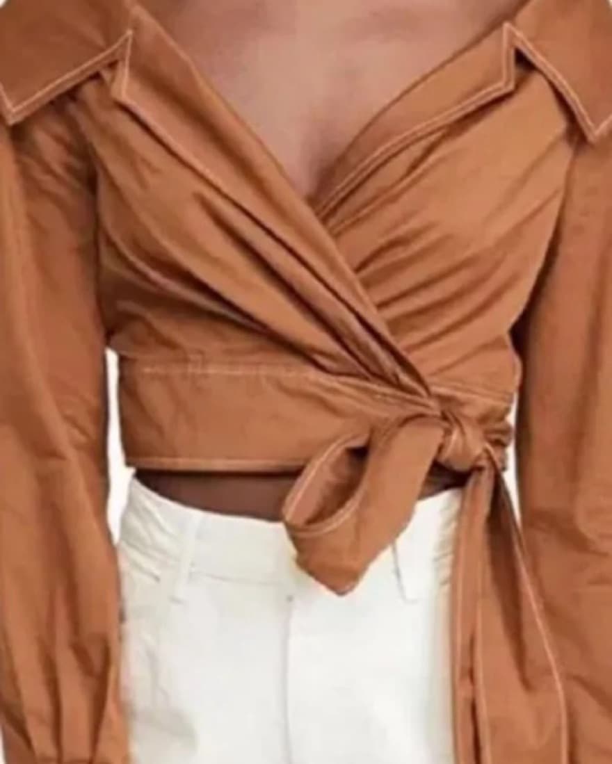 Staud brown Wrap Top - Image 2