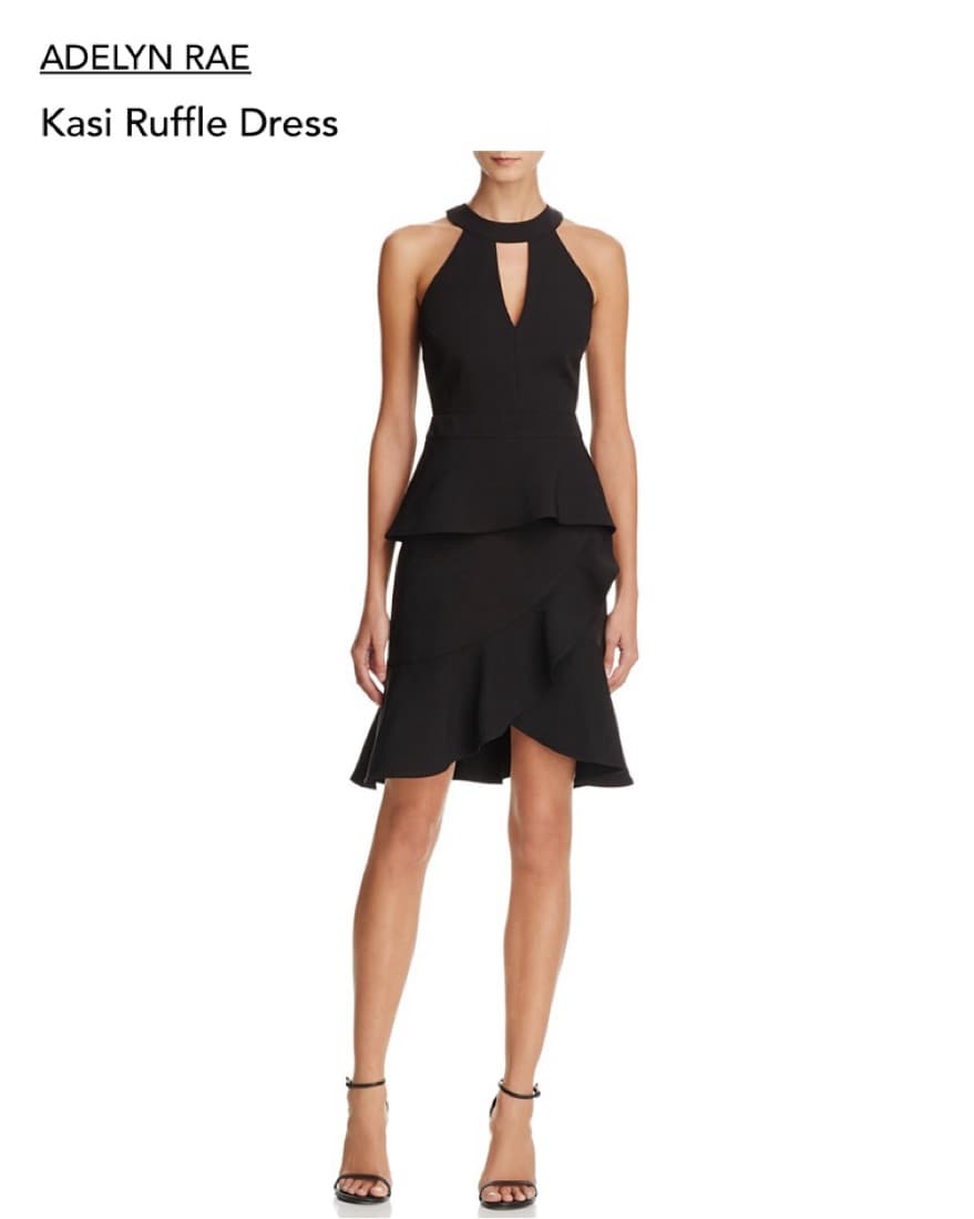 Black Ruffle Cocktail Dress - Image 1