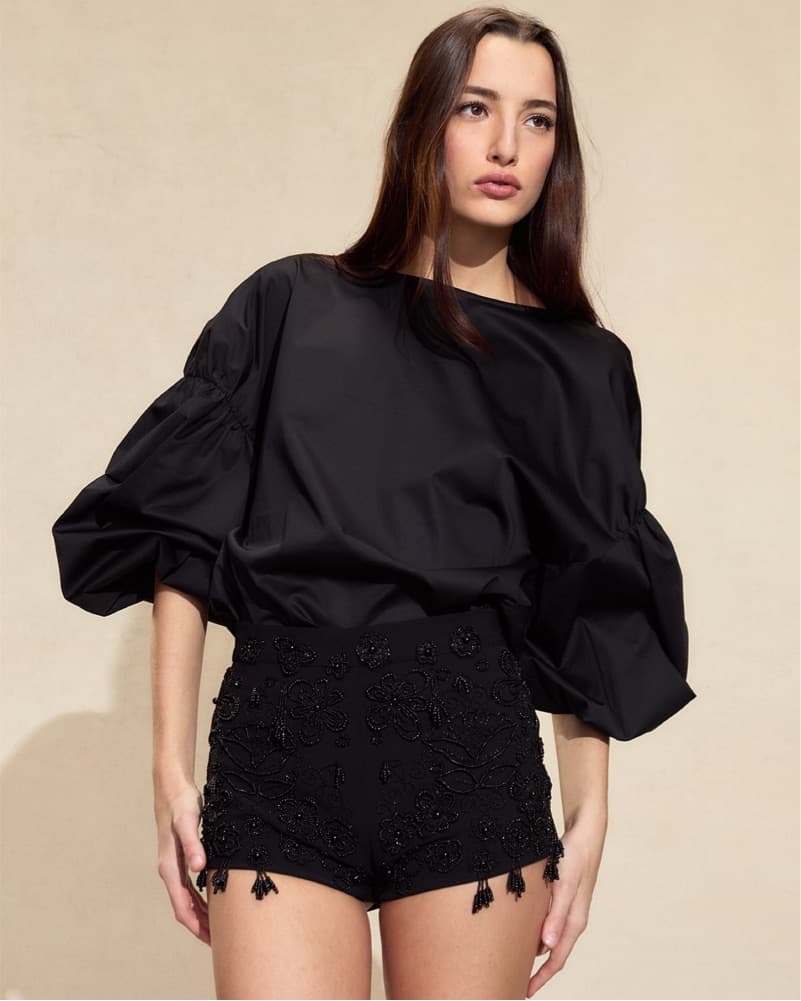 Black Paloma Beaded Shorts  - Image 3
