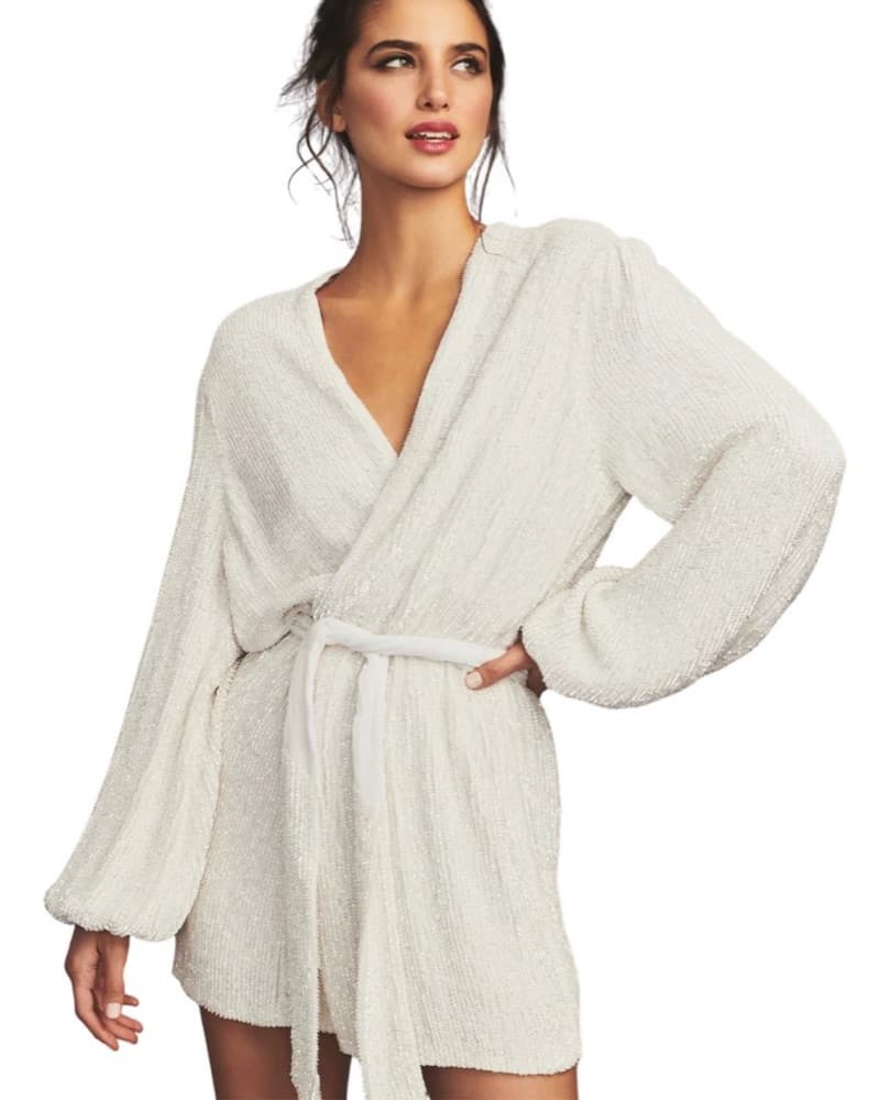 Shimmering Sequined Robe Dress - Image 2