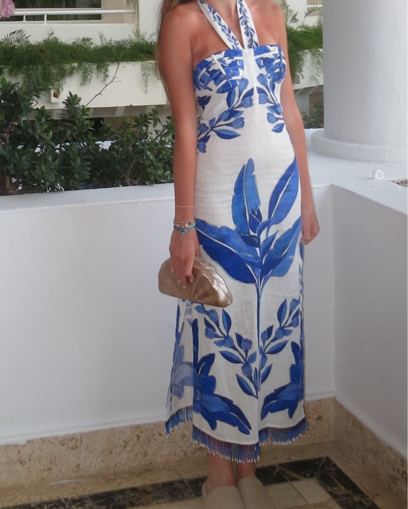 FARM Rio Blue Yard Off-White Sleeveless  - Image 3