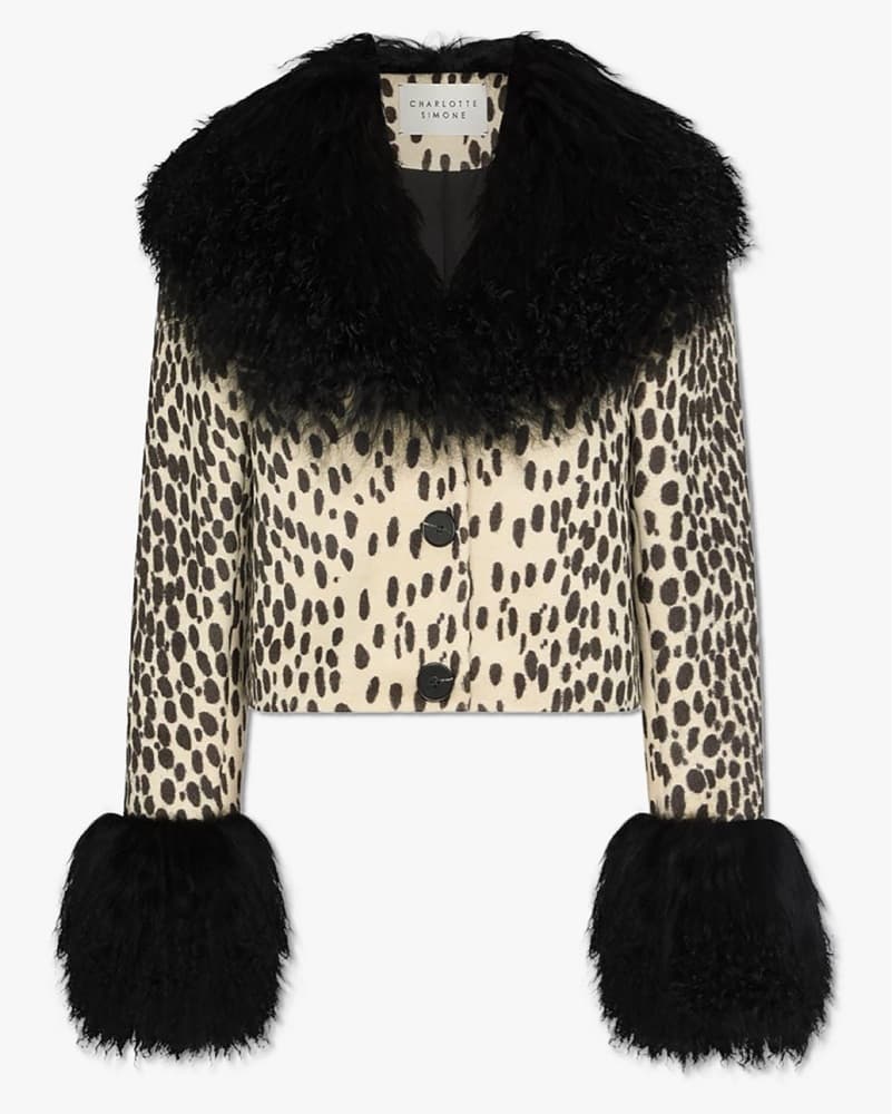Cropped Penny Animal Print Black Jacket  - Image 2