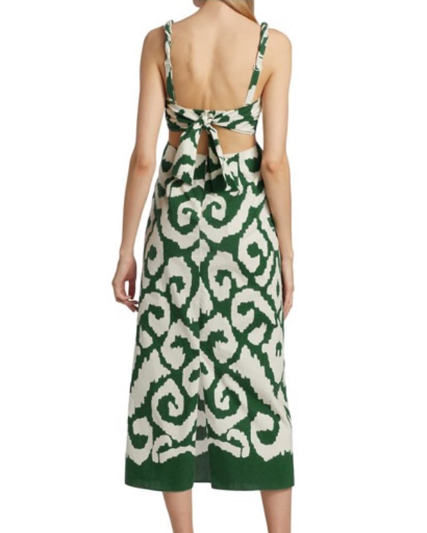 Johanna Ortiz Green/White Midi Dress - Image 3